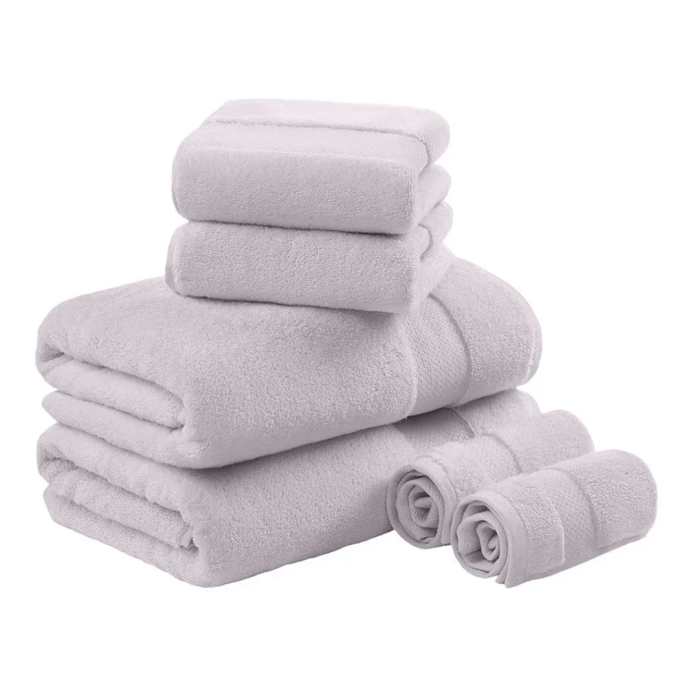 Signature Madison Park 100% Turkish Cotton 6 Piece Towel Set Lavender Mps73-475
